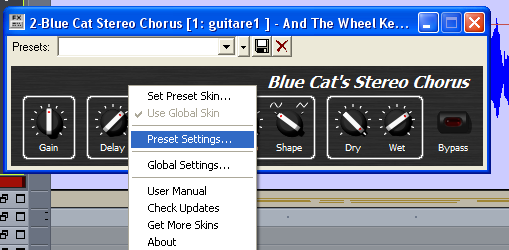 Step 05 - Select the chorus presets settings in the main menu